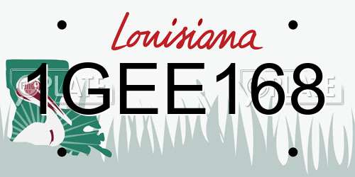 1GEE168 Louisiana License Plate