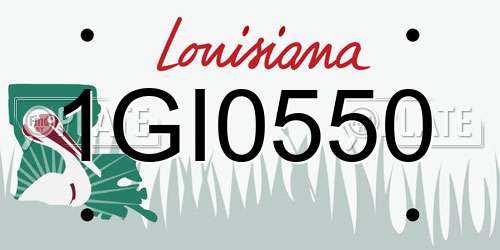 1GI0550 Louisiana License Plate