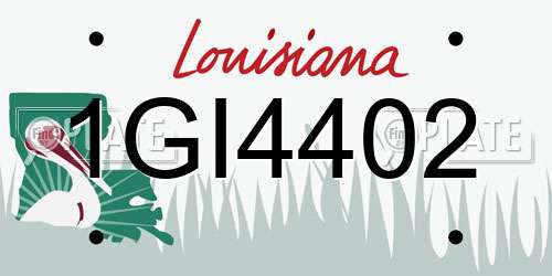 1GI4402 Louisiana License Plate
