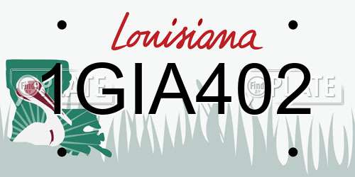 1GIA402 Louisiana License Plate