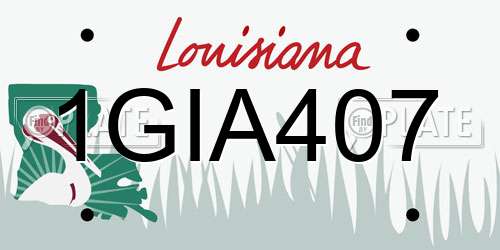 1GIA407 Louisiana License Plate