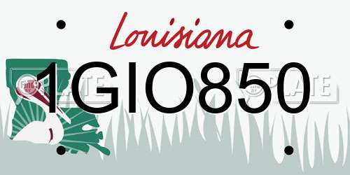 1GIO850 Louisiana License Plate