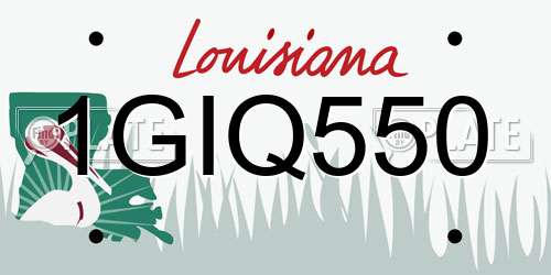1GIQ550 Louisiana License Plate