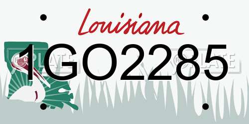 1GO2285 Louisiana License Plate