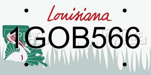 1GOB566 Louisiana License Plate