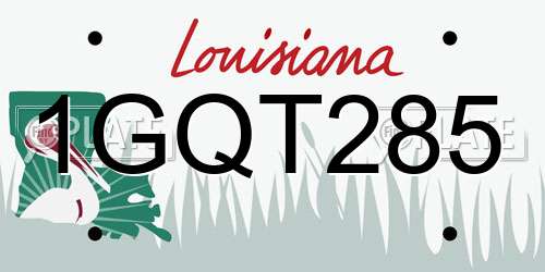1GQT285 Louisiana License Plate