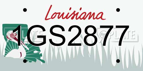 1GS2877 Louisiana License Plate
