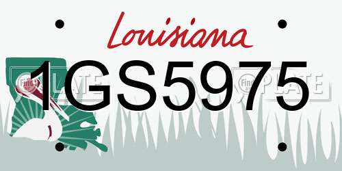1GS5975 Louisiana License Plate