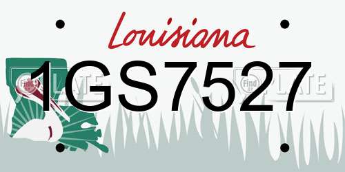 1GS7527 Louisiana License Plate