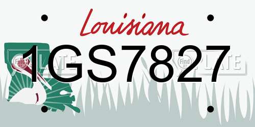1GS7827 Louisiana License Plate