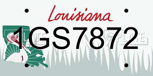 1GS7872 Louisiana License Plate