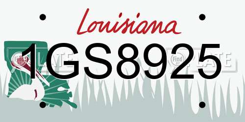 1GS8925 Louisiana License Plate