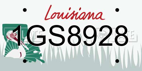 1GS8928 Louisiana License Plate