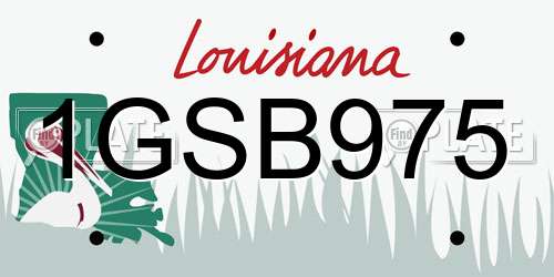 1GSB975 Louisiana License Plate