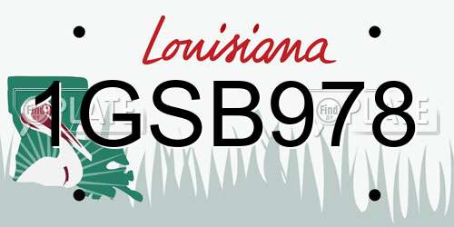 1GSB978 Louisiana License Plate