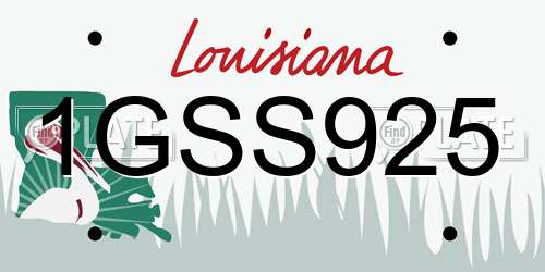 1GSS925 Louisiana License Plate
