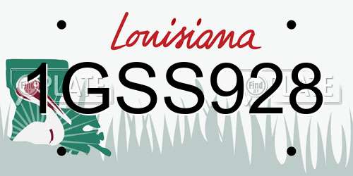 1GSS928 Louisiana License Plate