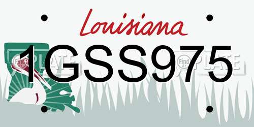 1GSS975 Louisiana License Plate