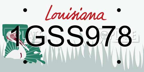 1GSS978 Louisiana License Plate