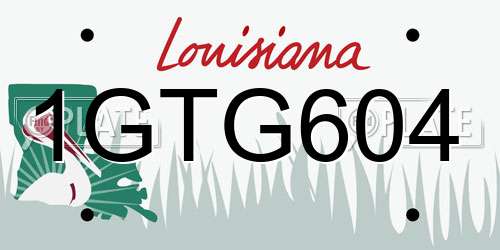 1GTG604 Louisiana License Plate