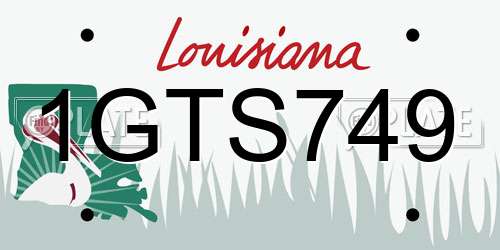 1GTS749 Louisiana License Plate