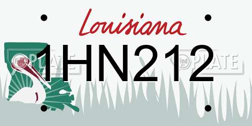 1HN212 Louisiana License Plate
