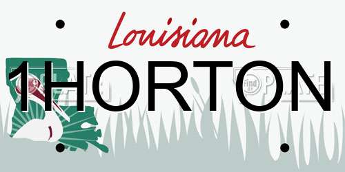 1HORTON Louisiana License Plate