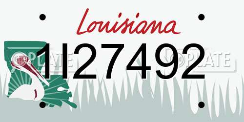 1I27492 Louisiana License Plate