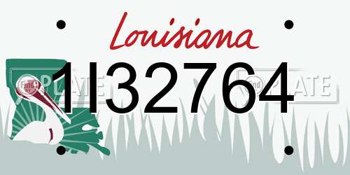 1I32764 Louisiana License Plate