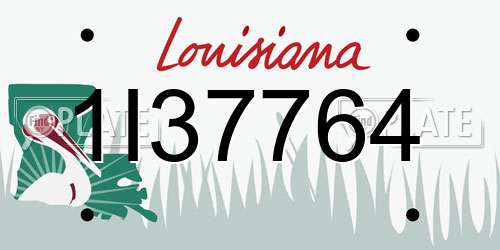 1I37764 Louisiana License Plate