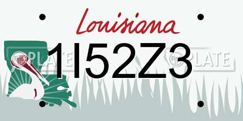 1I52Z3 Louisiana License Plate