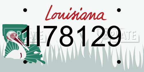 1I78129 Louisiana License Plate