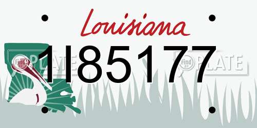 1I85177 Louisiana License Plate