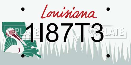 1I87T3 Louisiana License Plate