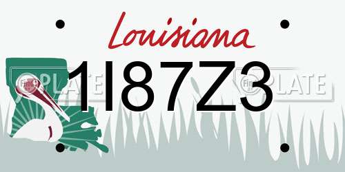 1I87Z3 Louisiana License Plate