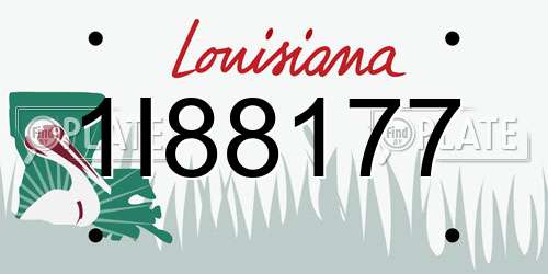 1I88177 Louisiana License Plate