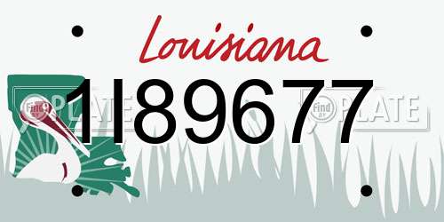 1I89677 Louisiana License Plate