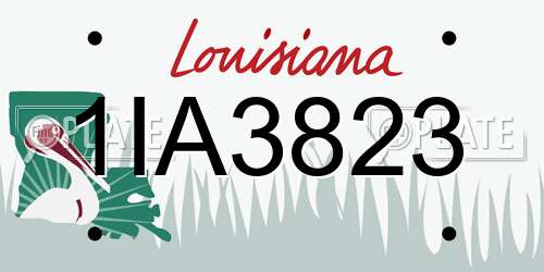 1IA3823 Louisiana License Plate