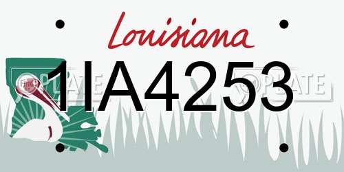 1IA4253 Louisiana License Plate