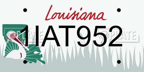1IAT952 Louisiana License Plate