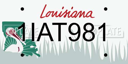 1IAT981 Louisiana License Plate