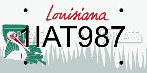 1IAT987 Louisiana License Plate