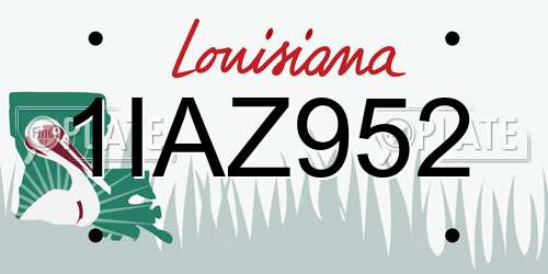 1IAZ952 Louisiana License Plate
