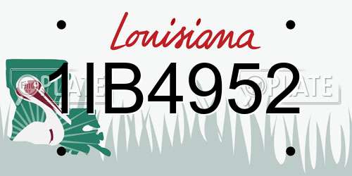 1IB4952 Louisiana License Plate