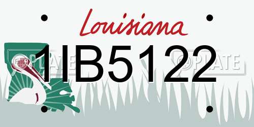 1IB5122 Louisiana License Plate