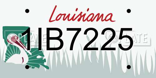 1IB7225 Louisiana License Plate
