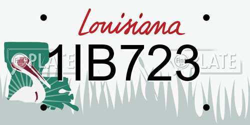 1IB723 Louisiana License Plate