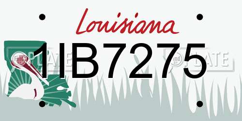 1IB7275 Louisiana License Plate