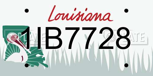 1IB7728 Louisiana License Plate