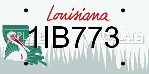 1IB773 Louisiana License Plate